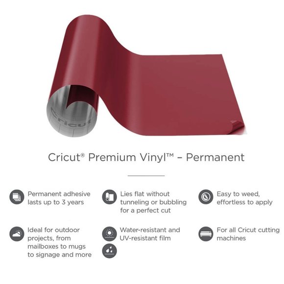 Cricut Permanent Glossy Vinyl - Dark Red - NWT - Picture 2 of 4
